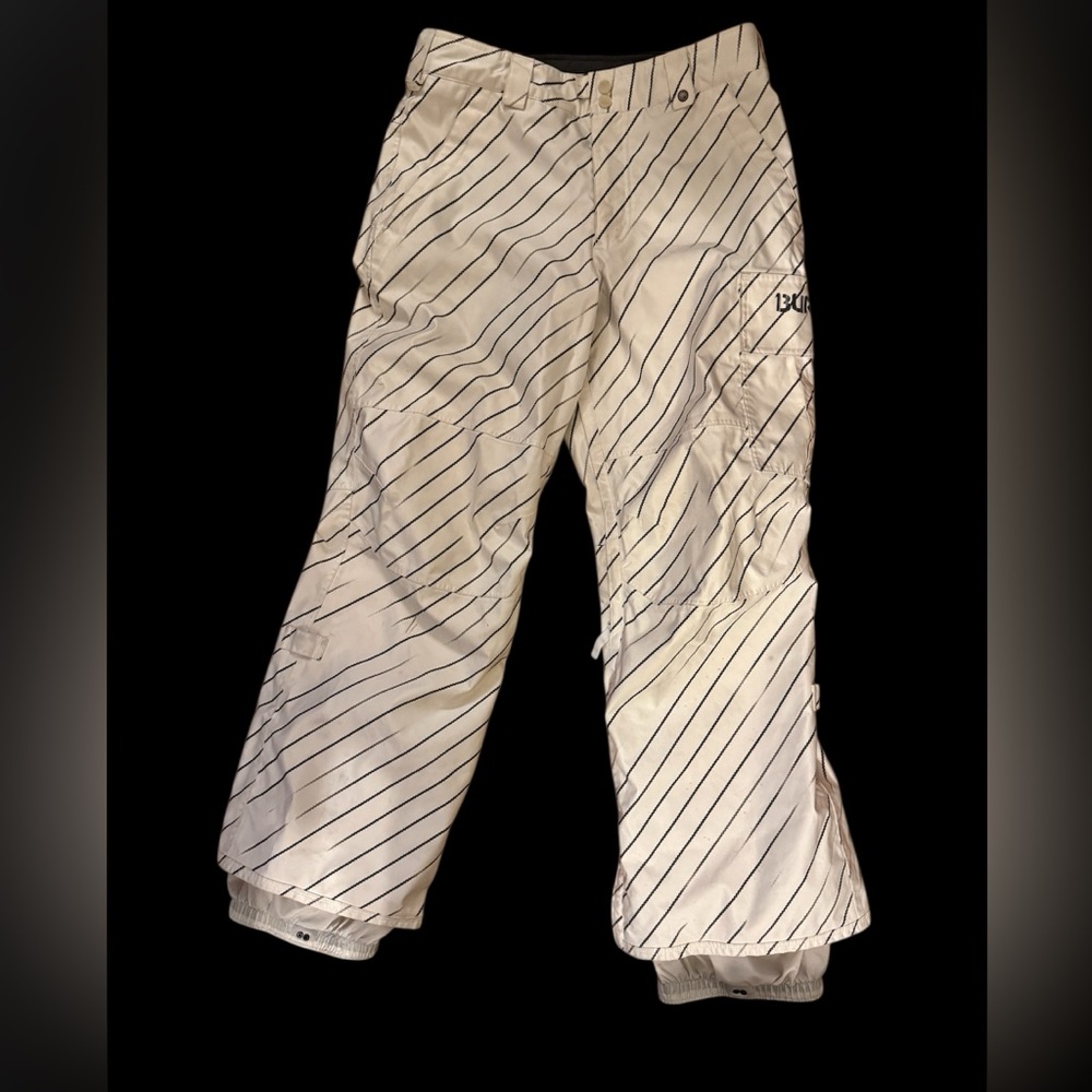 Burton  striped white ski pans for men size S in great condition